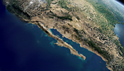 Imagen Satelital de la Peninsula de Baja California y el golfo de California